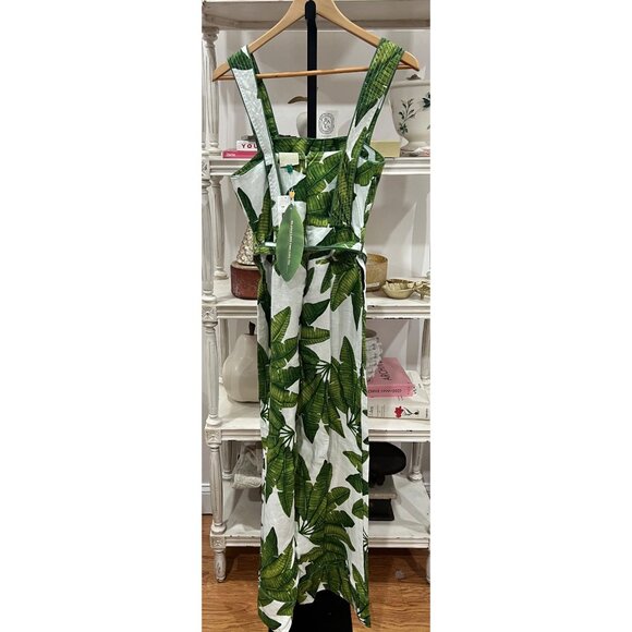 Farm Rio Palm Fan Off White Jumpsuit Size XS in Linen - Picture 5 of 5